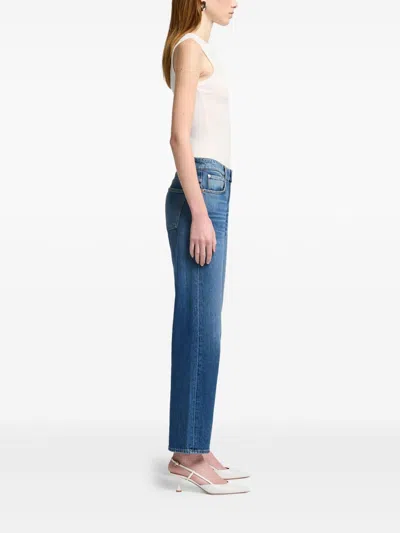 Seven Classic Straight-leg Jeans With Timeless Faded Wash In Blue
