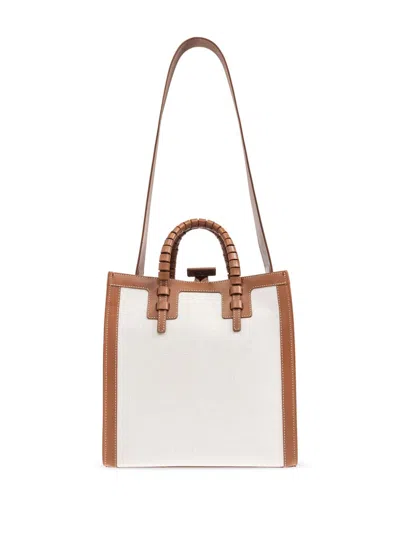 Casadei Canvas And Leather Tote Bag