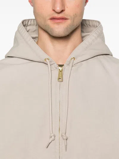 Carhartt Drawstring Hood Canvas Jacket In Neutral