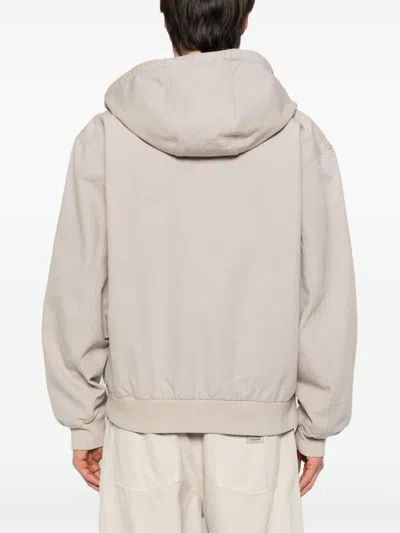 Carhartt Drawstring Hood Canvas Jacket In Neutral