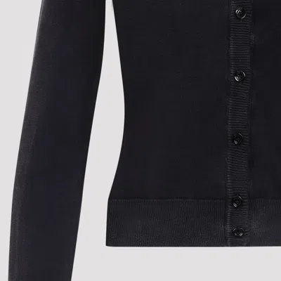 Diesel Fitted Button-up Sweater With Ribbed Detailing In Black