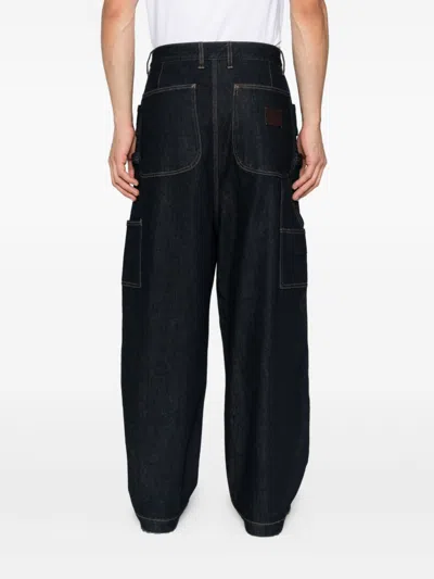 Emporio Armani Cargo Denim Jeans In Black