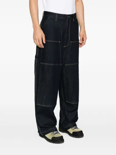 Emporio Armani Cargo Denim Jeans In Black