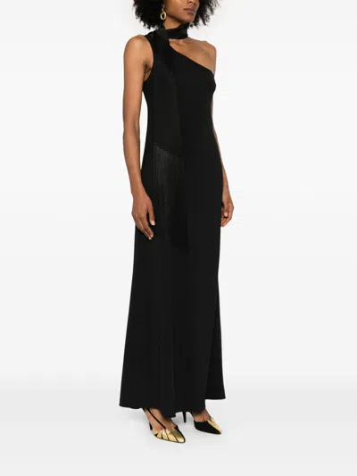 Taller Marmo Fringe Detail One-shoulder Maxi Dress In Multi
