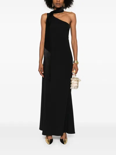 Taller Marmo Fringe Detail One-shoulder Maxi Dress In Multi