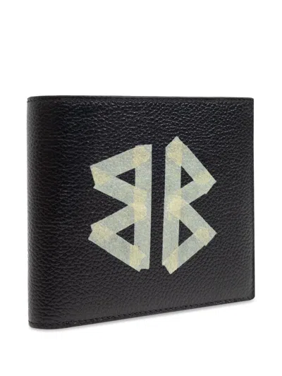 Balenciaga Cash Tape Type Leather Square Wallet In Black