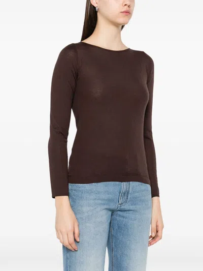 Brunello Cucinelli Cashmere Boat-neck Sweater In Brown
