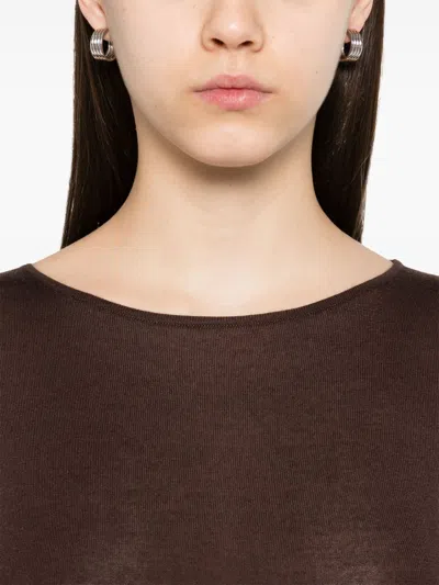 Brunello Cucinelli Cashmere Boat-neck Sweater In Brown