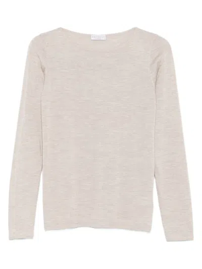 Brunello Cucinelli Women Cashmere Boat-neck Sweater In Gray