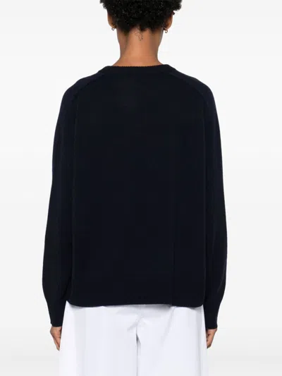 Soft Goat Cashmere Boyfriend Crewneck Jumper In Black