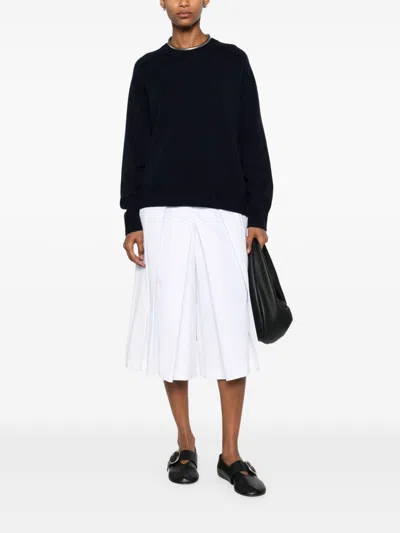 Soft Goat Cashmere Boyfriend Crewneck Jumper In Black