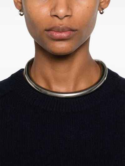 Soft Goat Cashmere Boyfriend Crewneck Jumper In Black