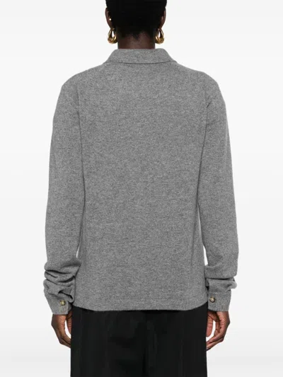 Totême Straight-collar Cashmere Shirt In Gray