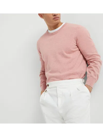Brunello Cucinelli Cashmere Crewneck Sweater In Pink