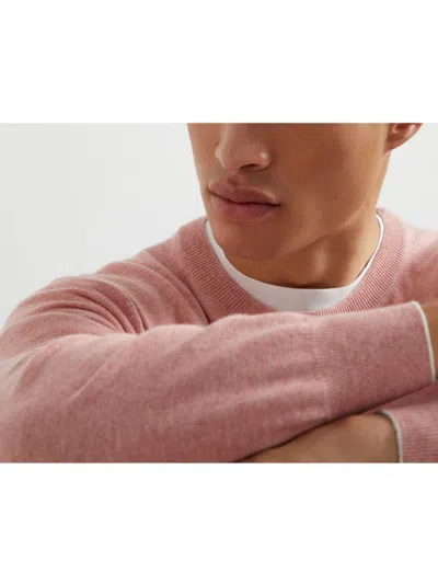 Brunello Cucinelli Cashmere Crewneck Sweater In Pink