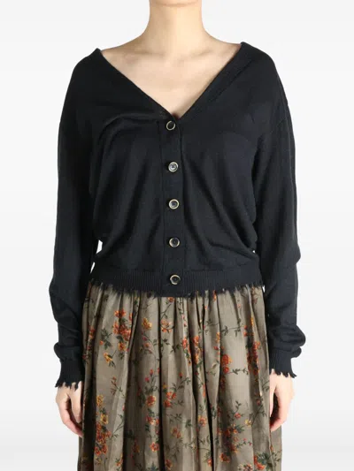 Uma Wang Cashmere Oversized Cardigan In Black