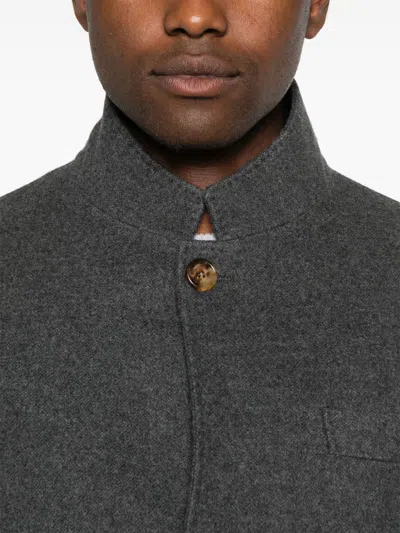 Brunello Cucinelli Cashmere Single-breasted Jacket In Gray