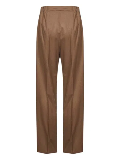Max Mara Tobacco Stretch Cashmere Gatti Drawstring Trousers In Brown