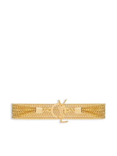 Saint Laurent Multi-chain Cassandre Bracelet In Gold