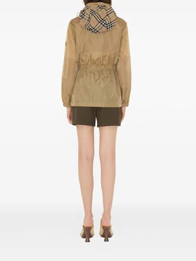 Burberry Technical Check-trim Adaptable Parka In Gray