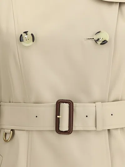 Burberry Mid-length Kensington Heritage Trench Coat Women In Gray