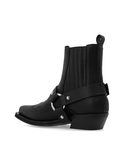 Ganni Western Fitted Chelsea Boots For Women In Black