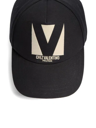 Valentino Chez  Baseball Cap In Black