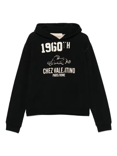 Valentino Cotton Fabric Sweatshirt With Comfortable Fit In Black