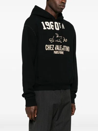 Valentino Cotton Fabric Sweatshirt With Comfortable Fit In Black