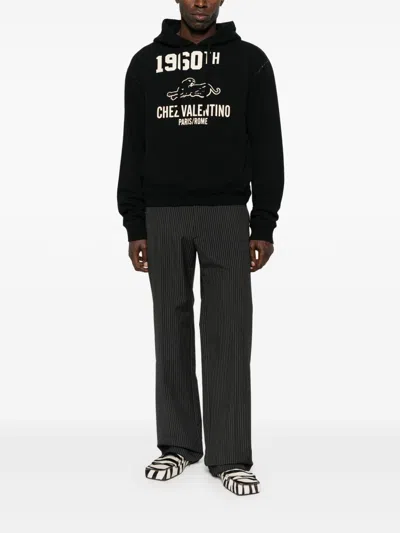 Valentino Cotton Fabric Sweatshirt With Comfortable Fit In Black