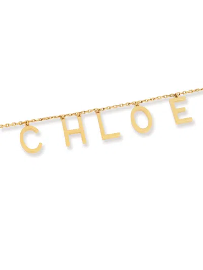 Chloé Logo Letters Chain Necklace In Gold
