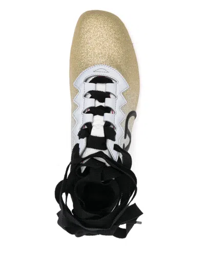 Valentino Leather Sneakers With Glitter Finish And Ankle Strap In Multi