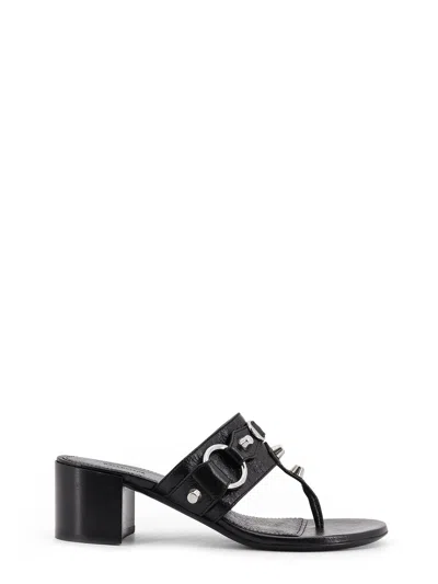 Balenciaga Thong Sandals Block Heel In Black