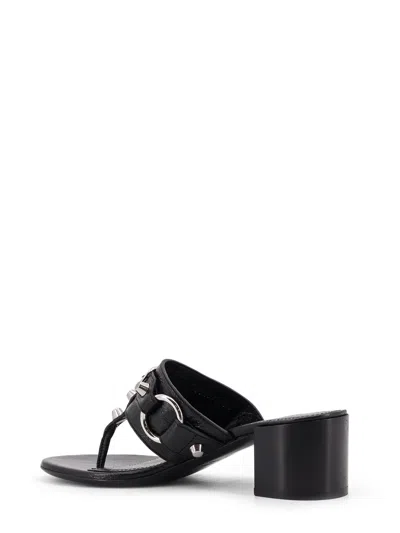 Balenciaga Thong Sandals Block Heel In Black