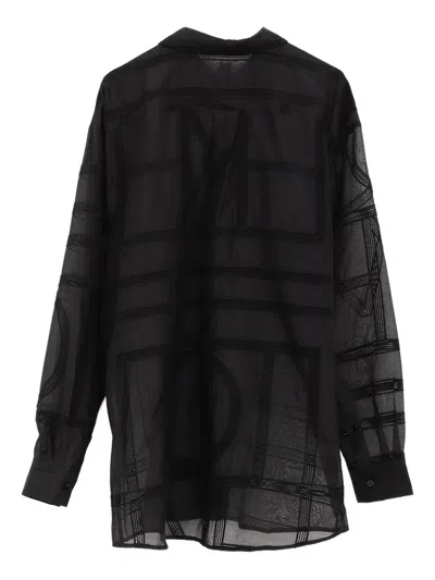 Totême Black Classic Crochet Shirt In Black