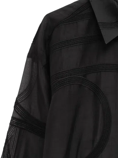 Totême Black Classic Crochet Shirt In Black