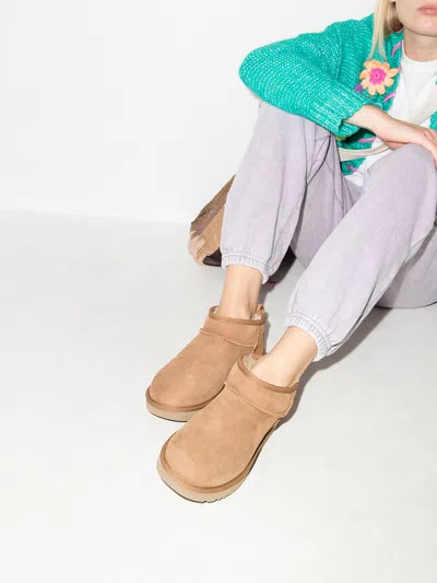 Ugg Classic Ultra Mini Ankle Boots In Brown