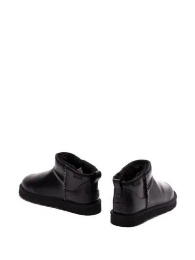 Ugg Classic Ultra Mini Leather Ankle Boots With Plush Lining