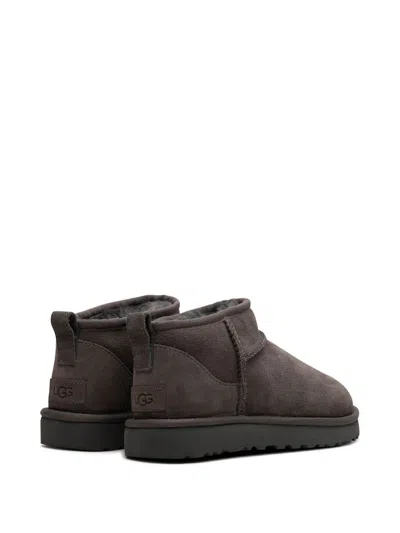 Ugg Dark Grey Suede Classic Ultra Mini Ankle Boots