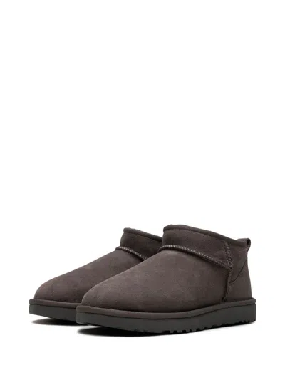 Ugg Dark Grey Suede Classic Ultra Mini Ankle Boots