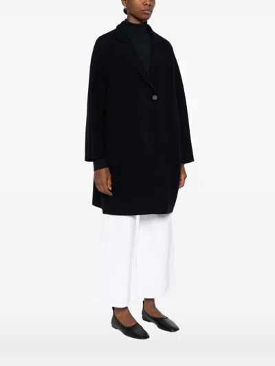Harris Wharf London Wool Fabric Long Sleeves Coats With Notched Lapels In Black