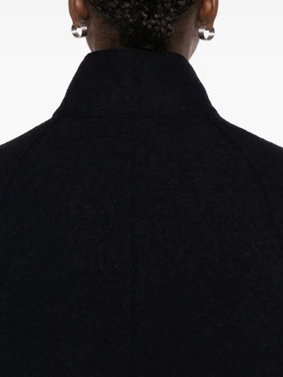 Harris Wharf London Wool Fabric Long Sleeves Coats With Notched Lapels In Black