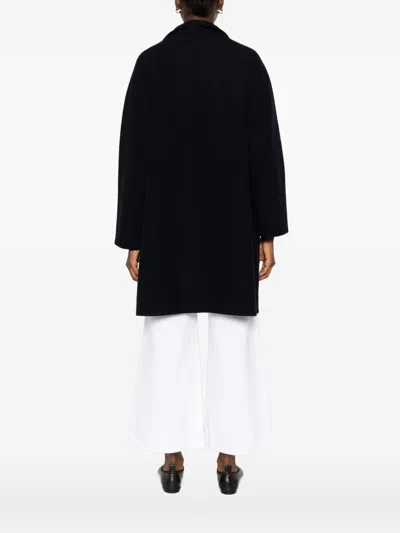 Harris Wharf London Wool Fabric Long Sleeves Coats With Notched Lapels In Black