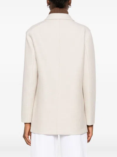 Harris Wharf London Double-breasted Gold Buttoned Coat In Neutral