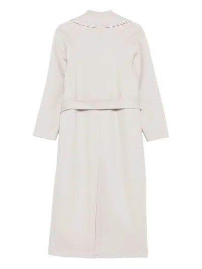 Paltò Paola Belted Lapels Coat In Gray