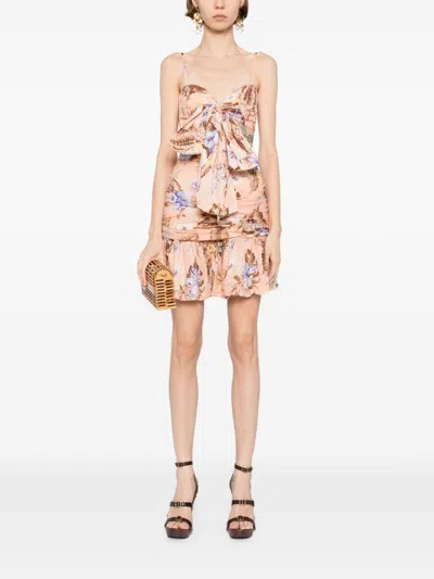 Zimmermann Coco Printed Cotton Mini Dress In Multi