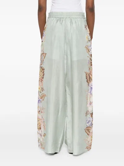Zimmermann Coco Printed Silk Trousers In Multi