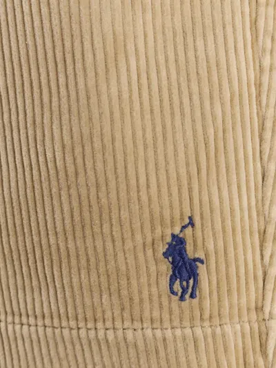 Polo Ralph Lauren Corduroy Bermuda Shorts With Logo Embroidery In Brown