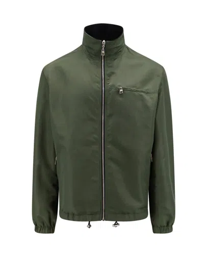 Alexander Mcqueen Cotone And Nylon Jacket With Mcqueen Graffiti Logo In Blue