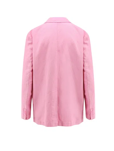 Aspesi Double Breasted Long Sleeve Blazer In Pink